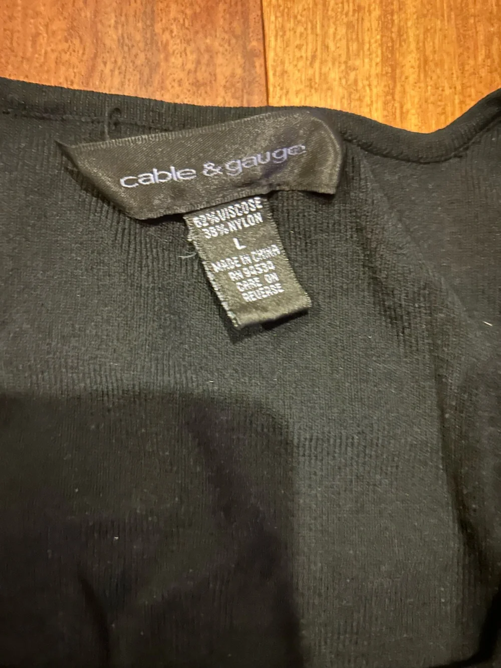Cable & Gauge Black Square-Neck Ribbed Knit Top - Picture 7 of 7